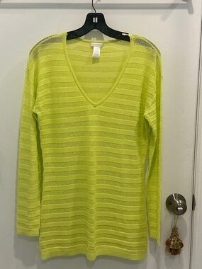 NWOT Cache V neck citron yellow top swim cover Medium
